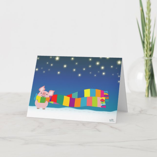 Lite gris kort för julhälsning (Framsida)