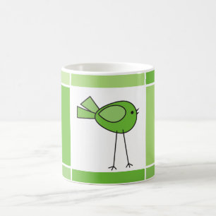 lite grön fågel kaffemugg
