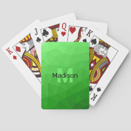 Lite grön gradientgeometri mesh mönster Monogram Casinokort