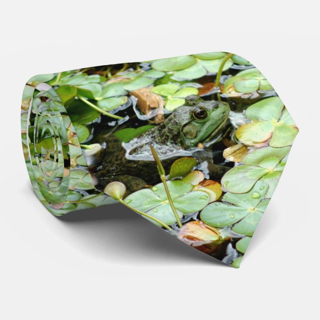 Lite grön grodaTie Slips (Rullad)