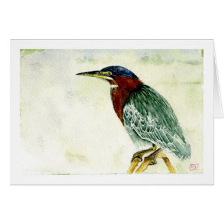 Lite grön Heron Hälsningskort