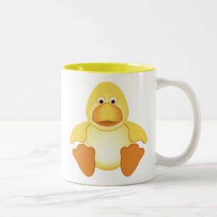 Lite gul anka Två-Tonad mugg