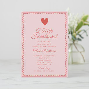 Lite gullig Valentines Baby Shower Inbjudningar