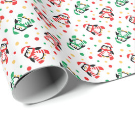 Lite gulliga barn för julpingvin presentpapper