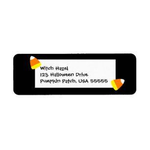 Lite Halloween candy corn Returadress Etikett