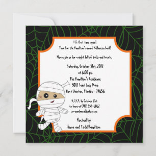 lite halloween festinbjudan för rankor 5x5 inbjudningar