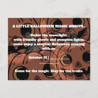 LITE HALLOWEENMAGI VÄNTAR INBJUDAN VYKORT
