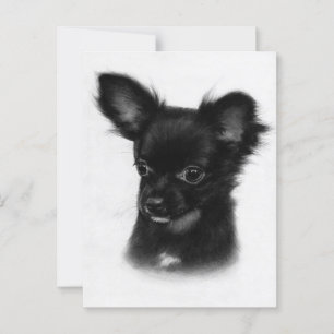 Lite - Hand Payed Chihuahua Art Vykort