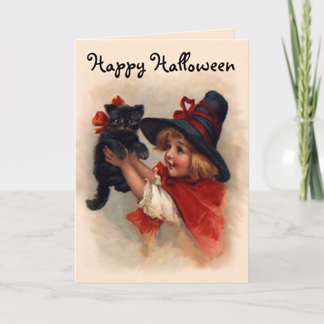 Lite häxaflicka kort (Framsida)