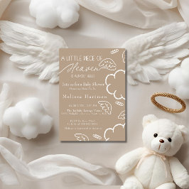 Lite himmelstycke beige baby shower inbjudningar