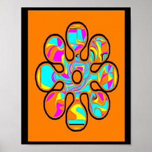 Lite hippie. Flower Mönster. Bright Färg Poster