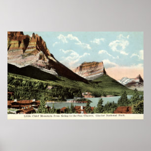 Lite högsta berg, glaciärnationalpark, MT Poster