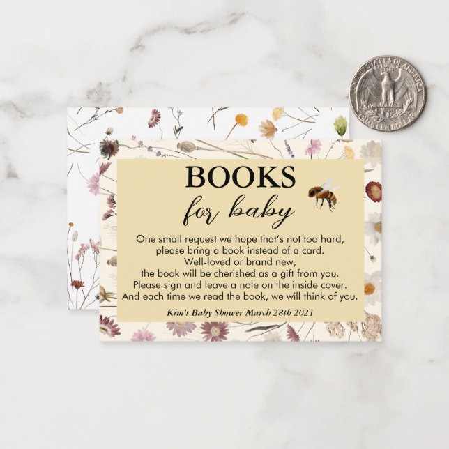 Lite honung Kön Neutral Bokar för Baby Anteckningskort (Fram/Back In Situ)