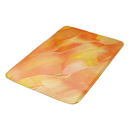 Lite i gult och mycket orange badrumsmatta