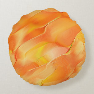 Lite i gult och mycket orange rund kudde