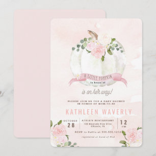 Lite inbjudan för baby shower för pumpanedgång
