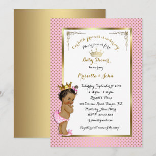 Lite inbjudan för Princess baby shower, trendig,