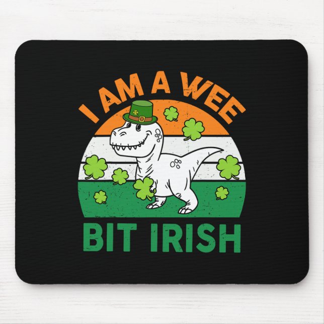 Lite irländsk St. Patricks Day-dinosaur för småpoj Musmatta (Framsidan)
