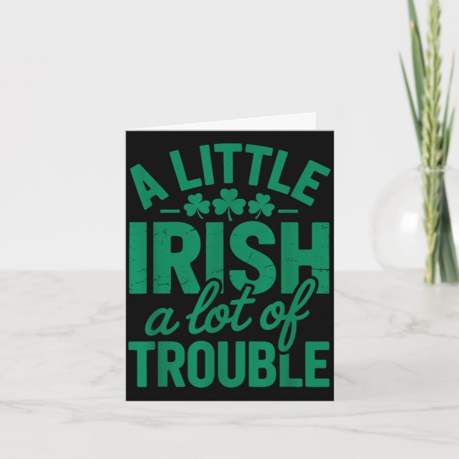 Lite irländskt, mycket trubbel, rolig St. Patrick’ Kort (Framsida)