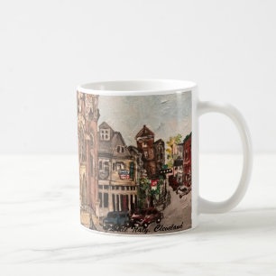 Lite italien, Cleveland Ohio som målar på en mug Kaffemugg