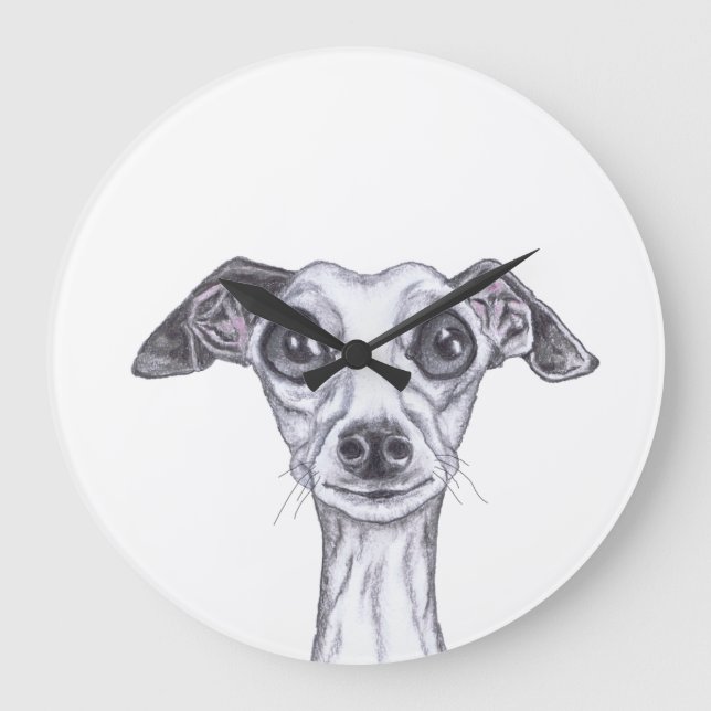 LITE ITALIENSKA GREYHOUND g869 Stor Klocka (Framsida)