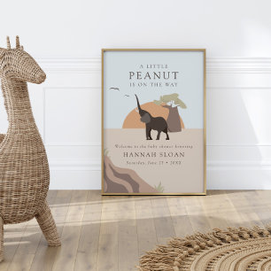 Lite jordnöt Boho Safari Desert Baby Shower Poster