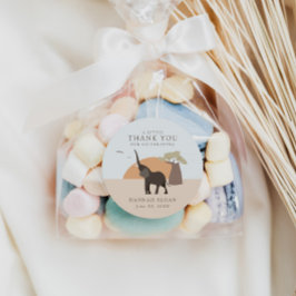 Lite jordnöt | Safari Desert Baby Shower Boho Runt Klistermärke