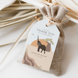 Lite jordnöt Safari Desert Baby Shower Favor Presentetikett