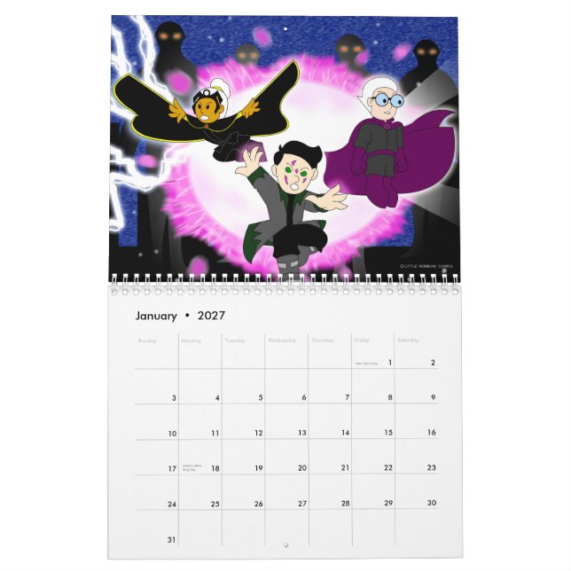 Lite kalender för regnbågetecknader 2015 (Jan 2027)