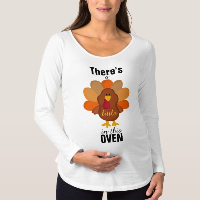 Lite kalkon - Moderskap Långärmad T-Shirt (Framsida)