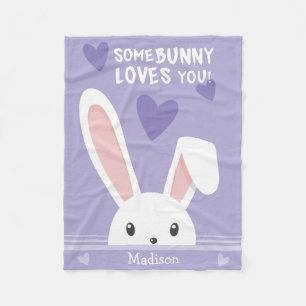 Lite kärlek du Cute hjärtan Kids Namn Lila Fleecefilt