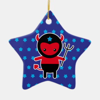 Lite kawaiiNinja djävulen Julgransprydnad Keramik