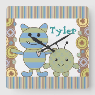 Lite kika monsterbabyväggen ta tid på fyrkantig klocka