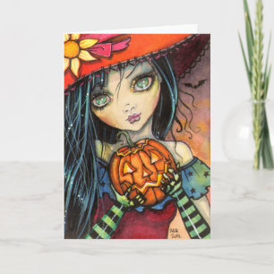 Lite konst för Halloween häxafantasi Kort