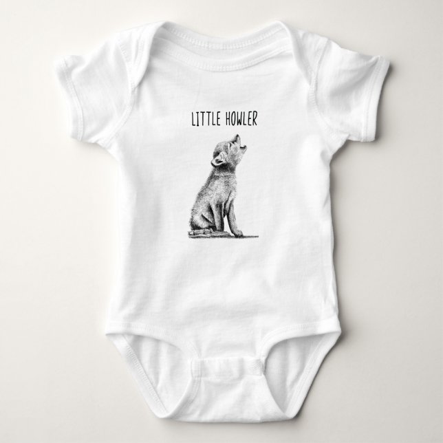 Lite kostym för baby för Howlervargunge T Shirt (Framsida)