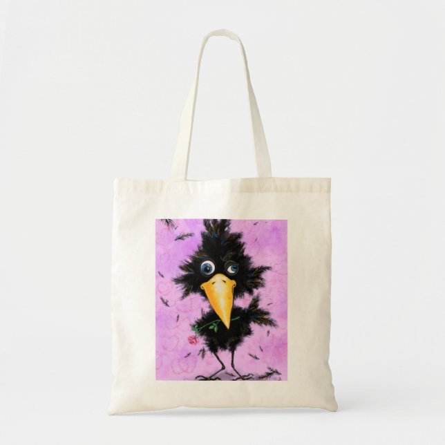 Lite Kråka med Ro Tote Bag - gentleman Tygkasse (Framsidan)