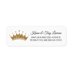 Lite kunglig kronprins eller Princess Tilltala Returadress Etikett