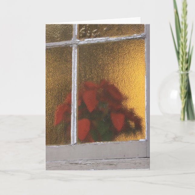 Lite kyrka av det LaVillita fönstret på jul Helgkort (Framsida)