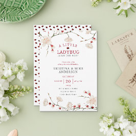 Lite Ladybug Flicka Shower Inbjudningar