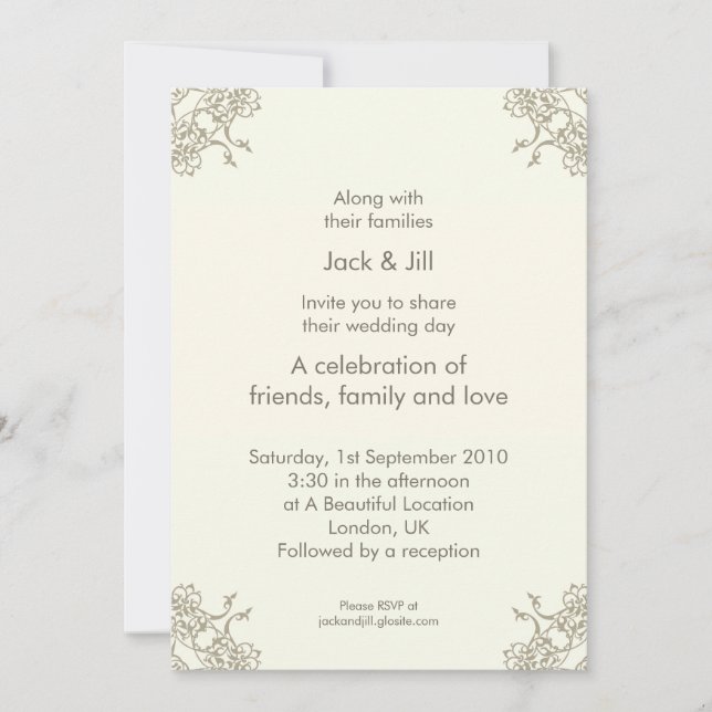 Lite Laktey (Cream) 5x7 Inbjudningar (Framsida)