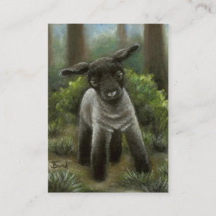 Lite lamb i trycken för skogen ACEO Visitkort