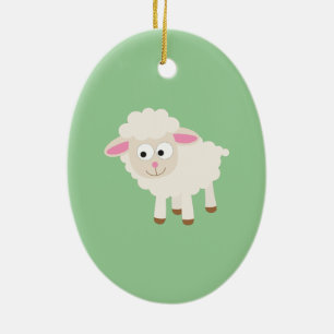 Lite lamb julgransprydnad keramik