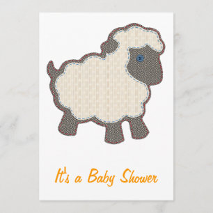 Lite Lambbaby shower Inbjudningar