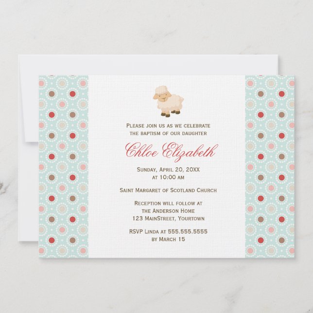 Lite Lambdop Inbjudningar (Framsida)