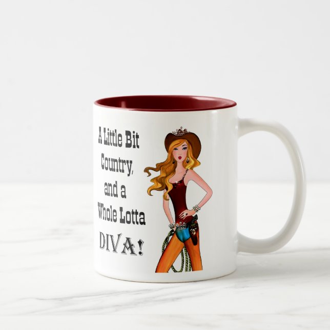 Lite Land och en hel Lotta DIVA! Två-Tonad Mugg (Höger)