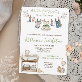 Lite Land Wildblommor Clothesline Baby Inbjudningar