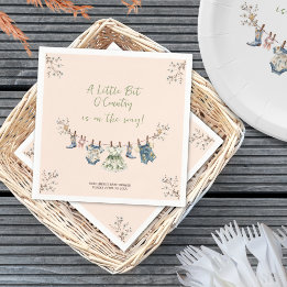 Lite lantlig klädstreck Baby Shower Pappersservett