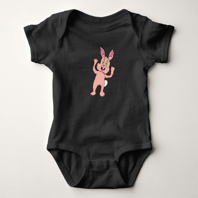 Lite läskig kanin baby topp t shirt (Framsida)