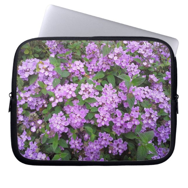 Lite lila blommor laptop sleeve (Framsidan)