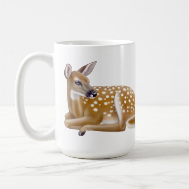 Lite lismar Whitetailhjort muggen Kaffemugg (Vänster)